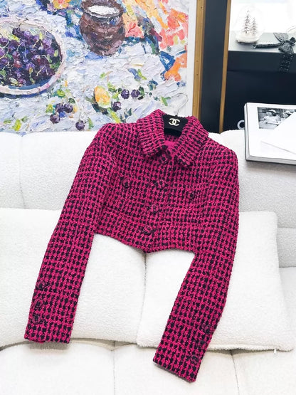 Chanel 16k Pink and Black Tweed Dress + Jacket + Shawl