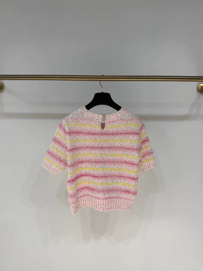 Chanel 24C Pink Heart Knit Top