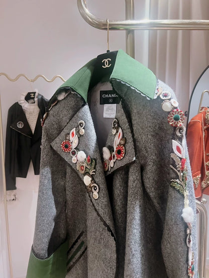 Chanel 2015 Salzburg grey green coat