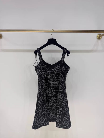 Chanel 22P Black Camellia Dress