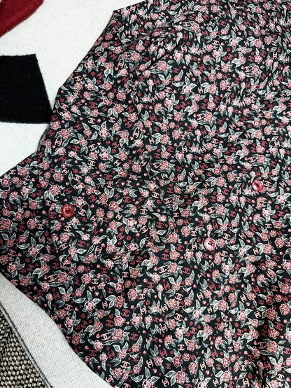 Chanel 24B Red flowers shirt
