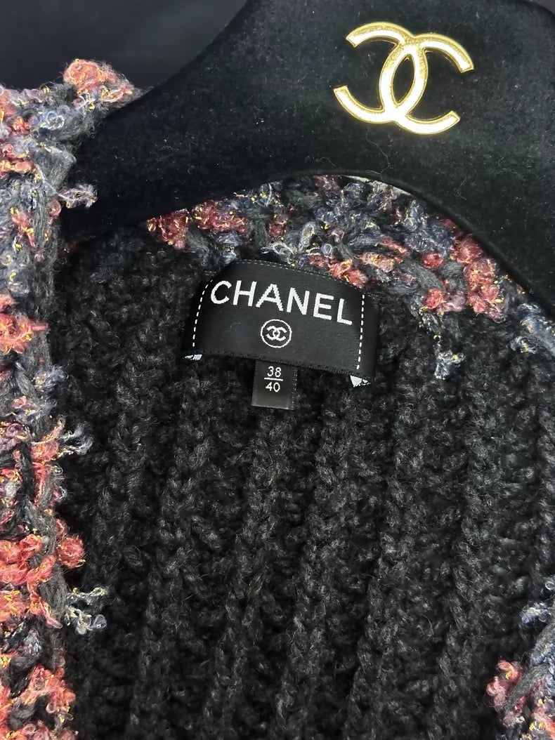 Chanel 22A black grey cardigan
