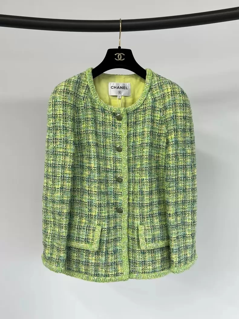 Chanel spring grass green jacket