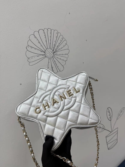 Chanel 24C Silver Star Chain Bag