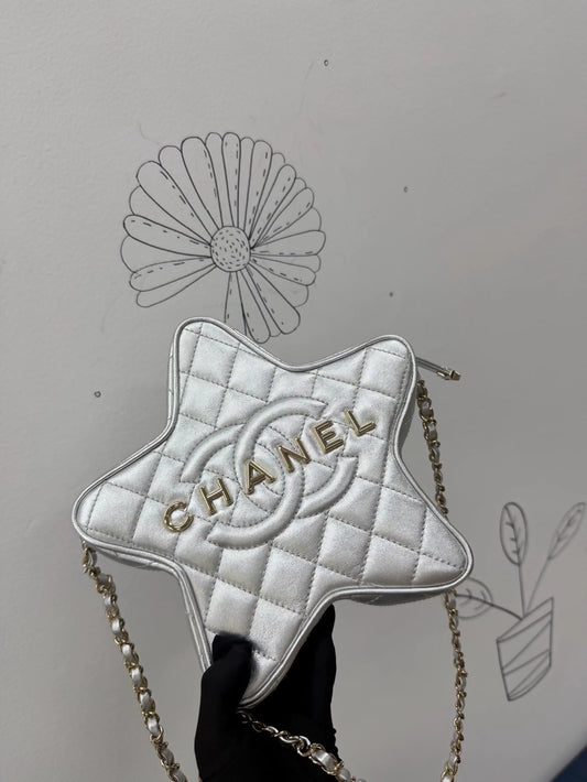 Chanel 24C Silver Star Chain Bag