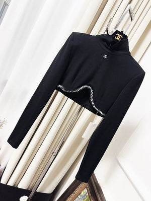 Chanel 24C black crop top