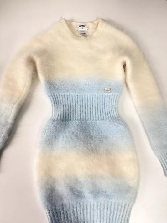 Chanel 10K Blue and White Dress