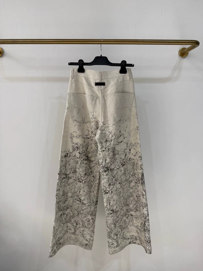 Dior Spring/Summer 2026 Garden Print Wide-Leg Jeans