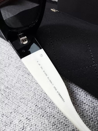 Chanel black and white double C sunglasses