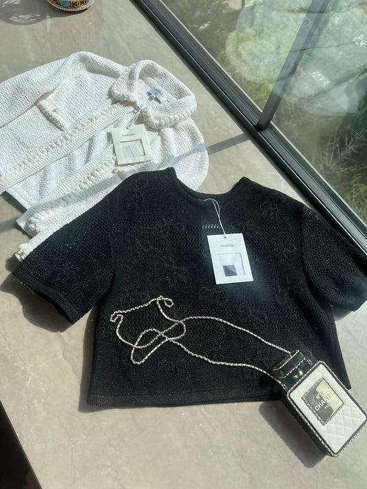 Chanel 24 Black Bow Top