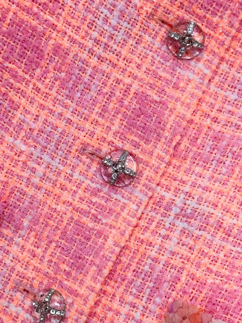 Chanel 24C pink-orange tweed jacket