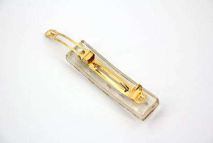 Chanel Vintage 97P Resin Iridescent Resin Five Gold-Tone CC Logos Hair Clip