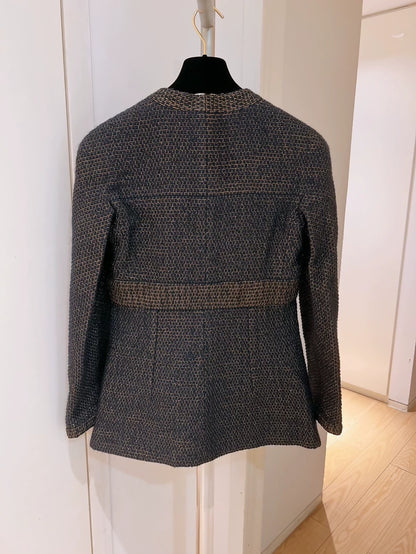 Chanel 19A Blue and Gold Tweed Jacket
