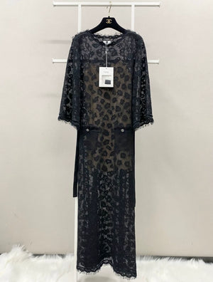 Chanel 22S Black Lace Maxi Dress