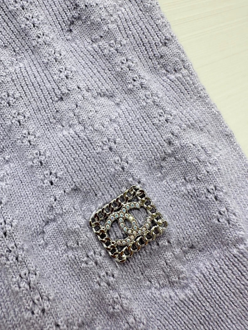 Chanel 21K light purple cashmere knit vest
