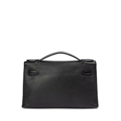 Hermès Kelly Pochette Black Swift PHW Bag