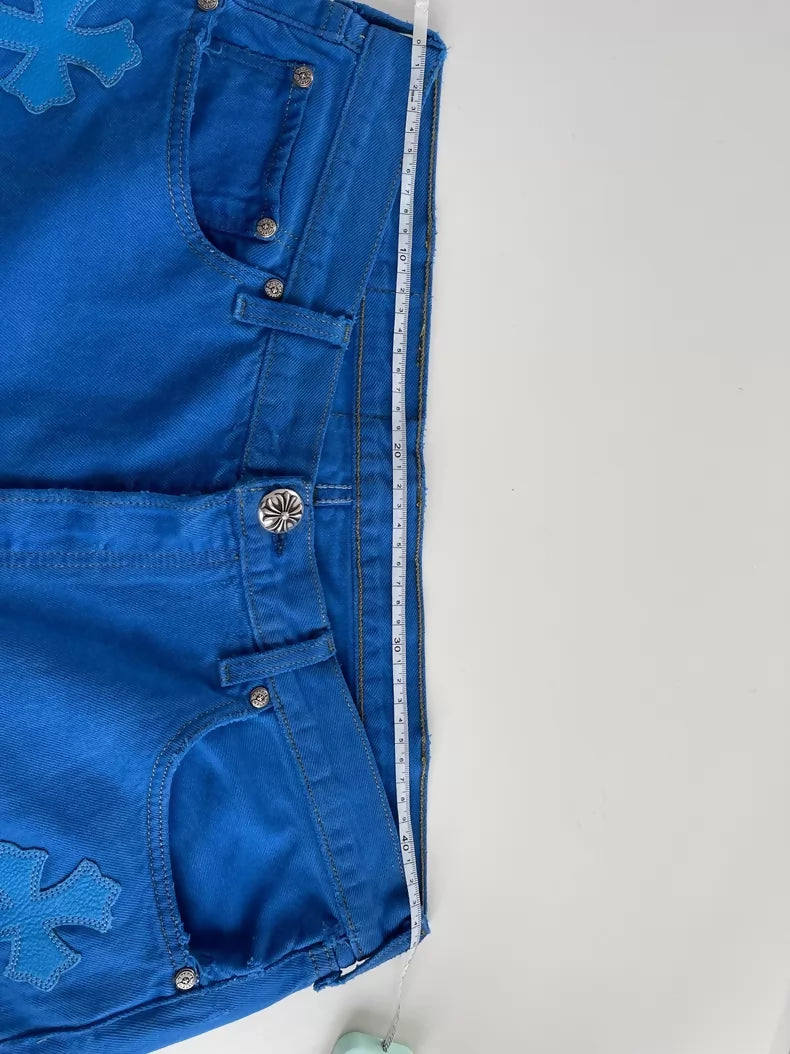 Chrome Hearts blue cross pants