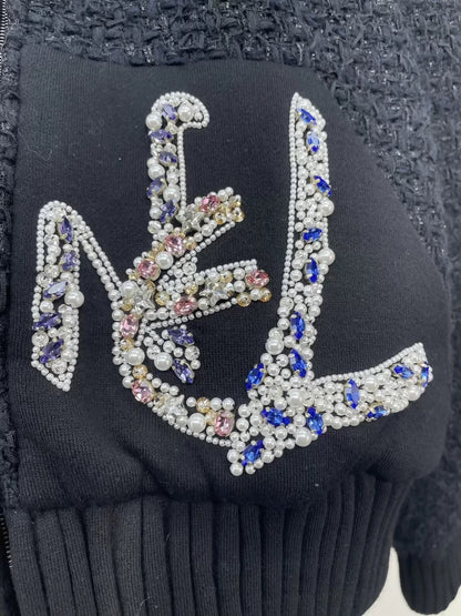 Chanel Black Embroidered Knit Cardigan