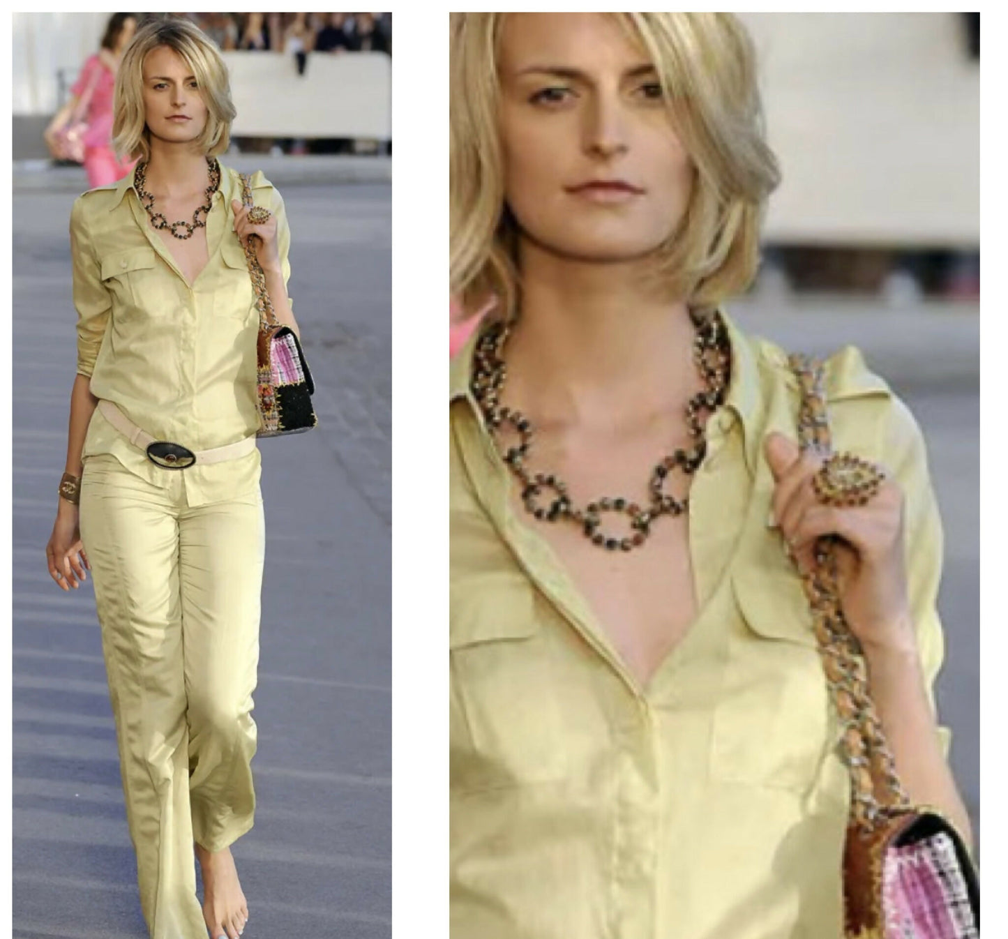 Rare XL 11C Saint Tropez Runway Statement Gold Gripoix Pearl Ring Size US 6 EU 52