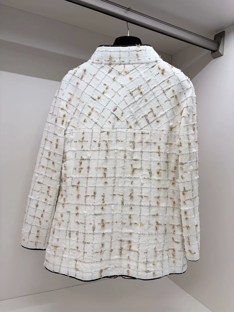 Chanel 19S ecru Gold Tweed Jacket