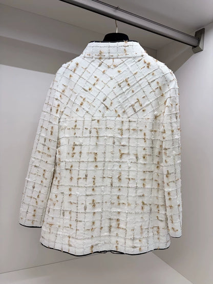 Chanel 19S ecru Gold Tweed Jacket