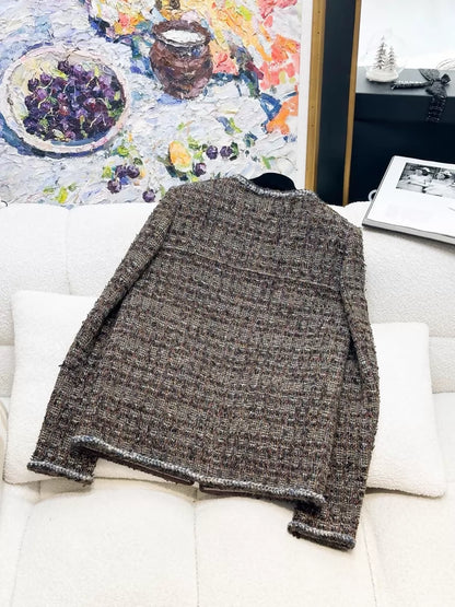 Chanel 17k green mixed-color tweed jacket