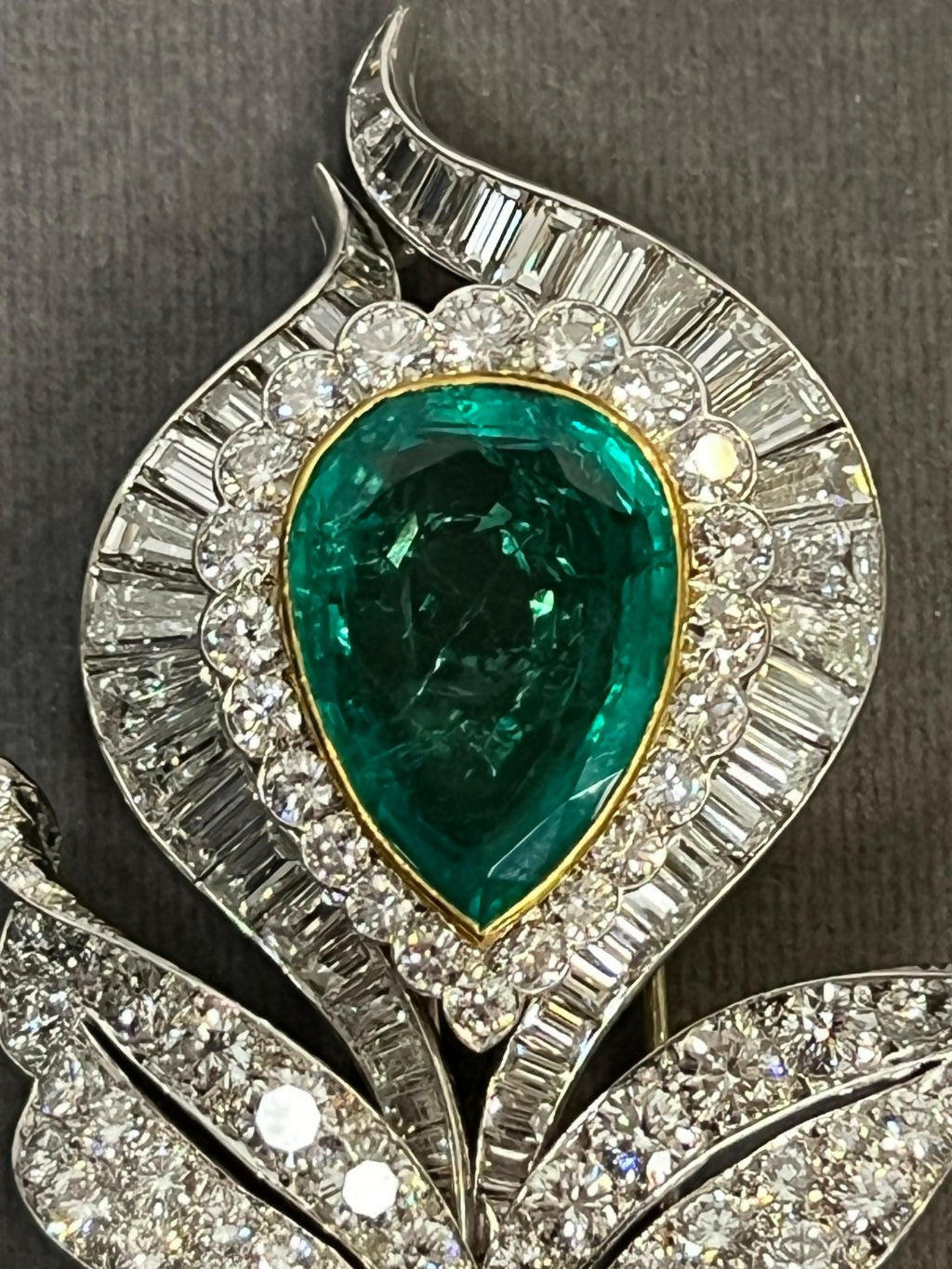 Van Cleef and Arpels Emerald and Diamond Floral Brooch