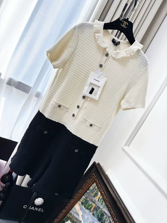 Chanel 24P black & ecru jumpsuit