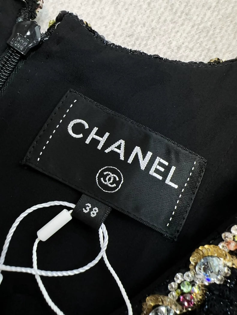 Chanel 23S black tweed dress