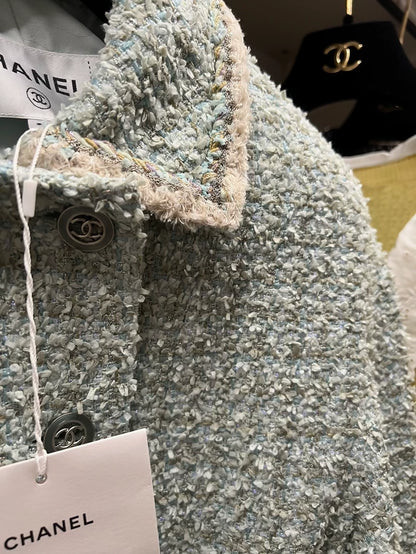 Chanel 21p green tweed jacket
