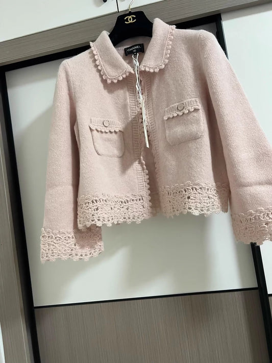Chanel 25B pink cardigan