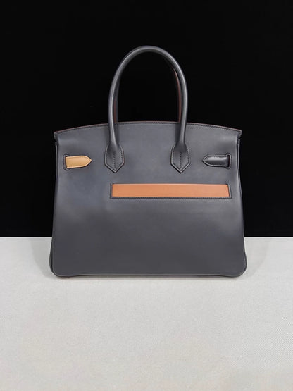 Hermes Birkin 30 Colormatic Blue/Black/Chai/Etoupe grey/Gold Swift leather Silver hardware