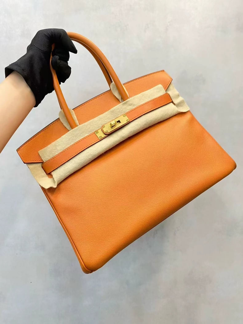 Hermes Birkin 30 orange epsom leather with gold hardware