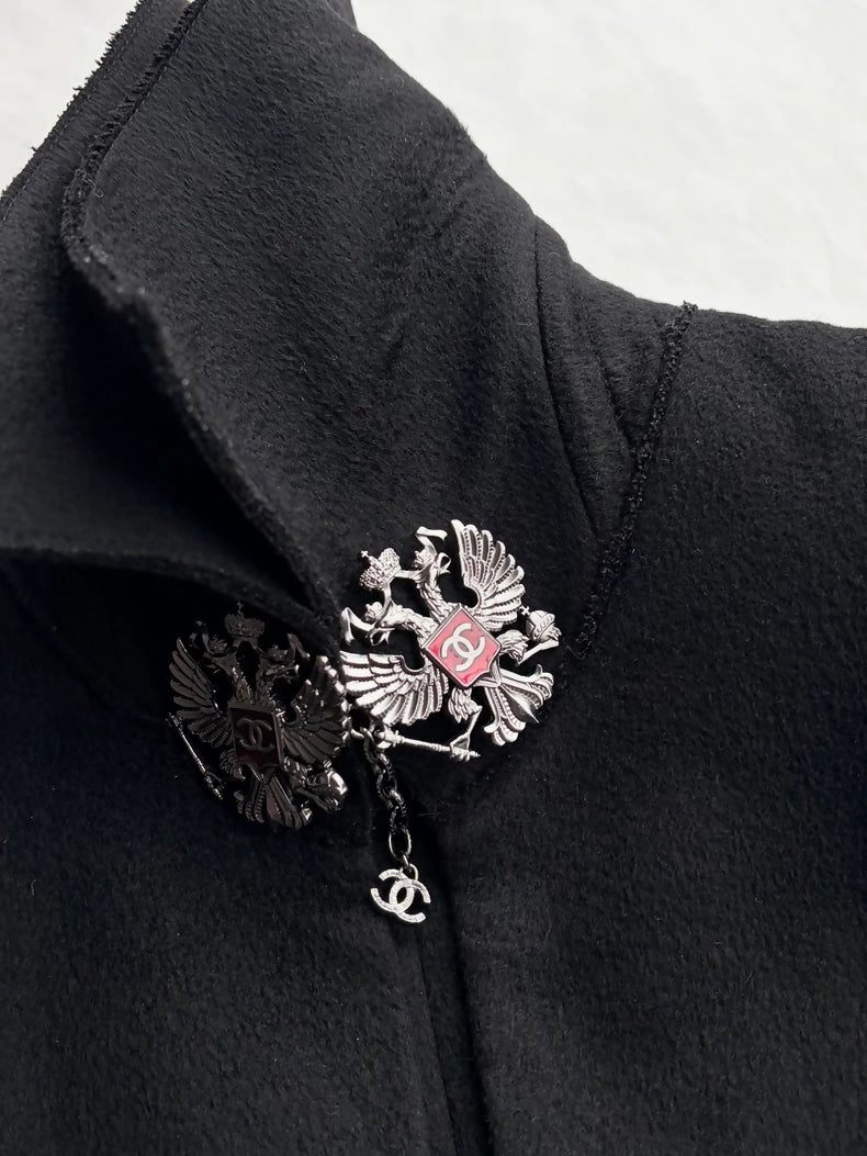 Chanel 09A Paris Moscow Limited Edition Black Cashmere Cape