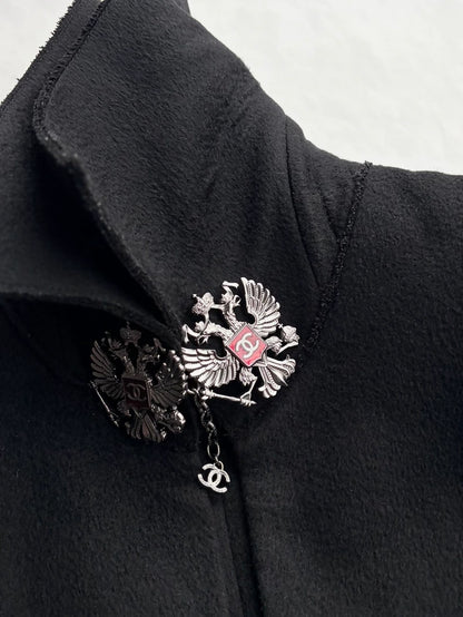 Chanel 09A Paris Moscow Limited Edition Black Cashmere Cape