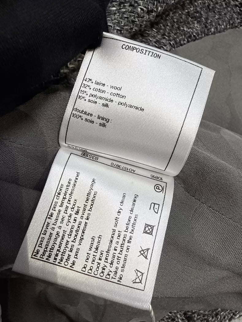 Chanel 19P grey ruffle tweed jacket