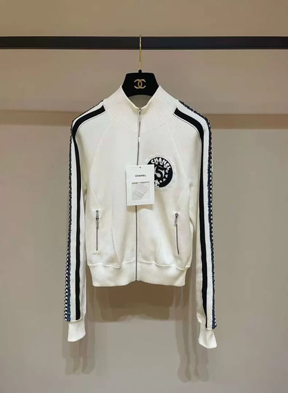 Chanel 23C white ecru & black jacket