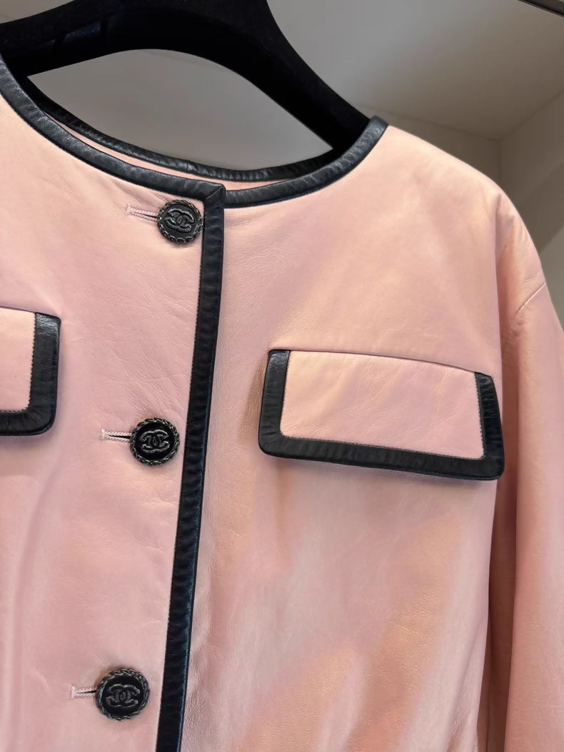 Chanel 2019 Pearl pink Leather jacket