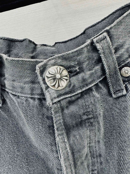 Chrome Hearts jeans purple and black/grey graffiti print