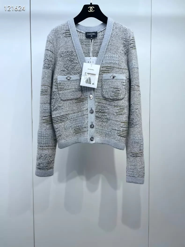 Chanel 25B shimmering knit cardigan