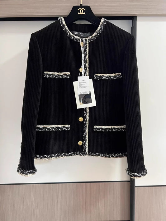 Chanel 25K black velvet jacket