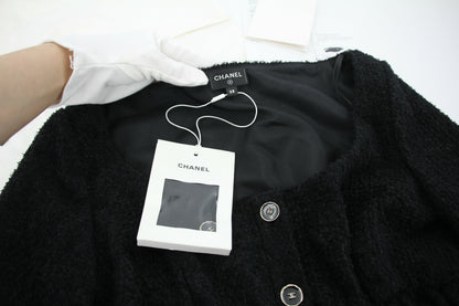 Chanel Fall-Winter 2025/26 Pre-Collection Iridescent Wool Tweed & Cotton Tulle Short Sleeved Top