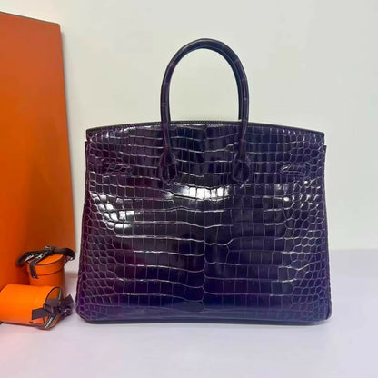 Hermès Birkin 35 – Purple Inverted V Crocodile (3)