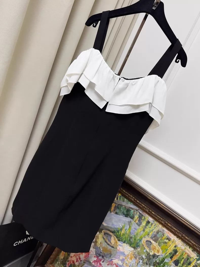 Chanel 25B black and white bow-tie dress