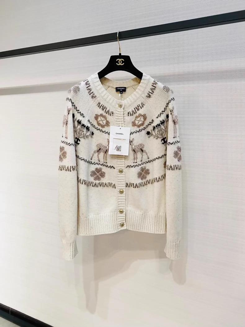 Chanel 25N Ski Collection Knit Cardigan