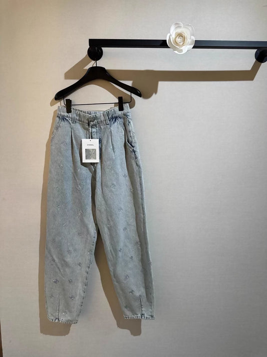Chanel 21K denim with silver CC Logos
