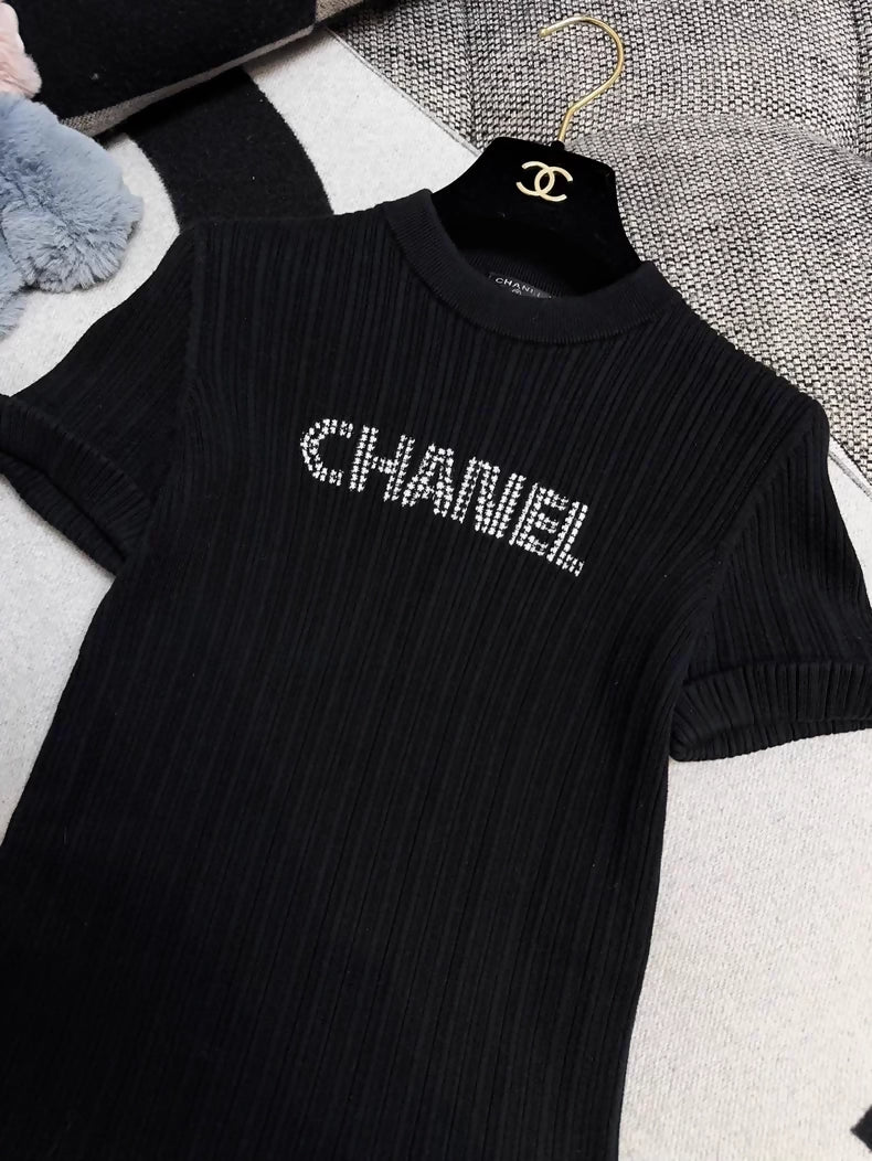 Chanel 21S black knit T-shirt
