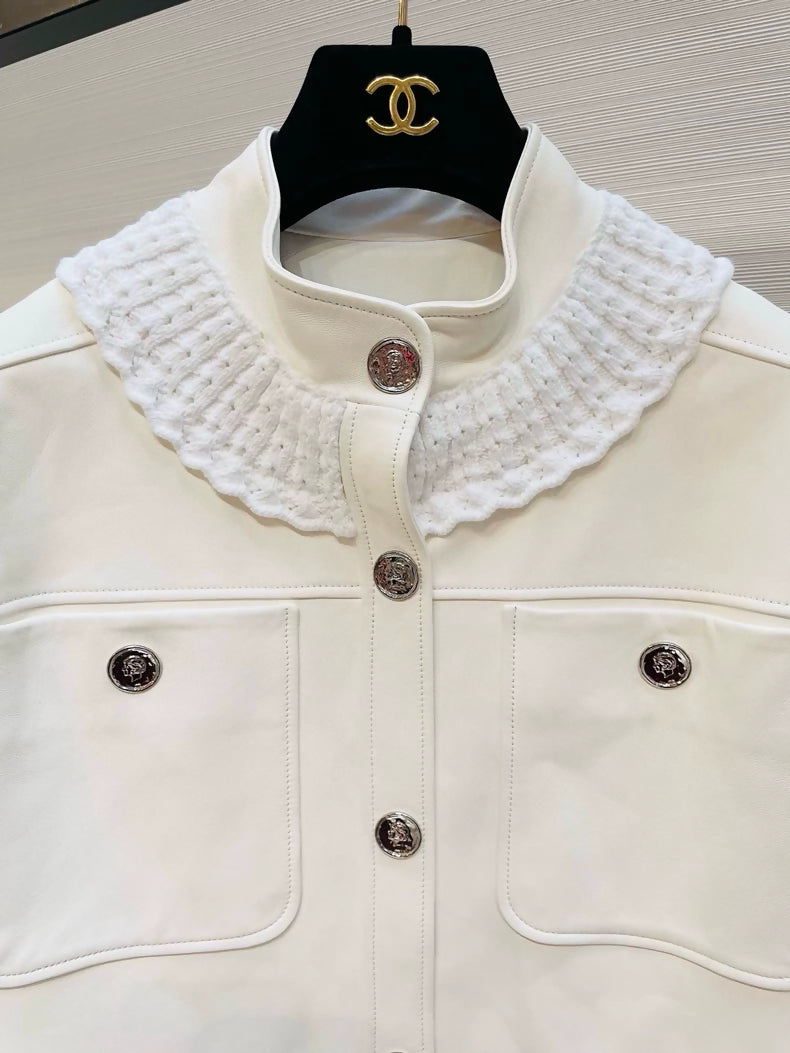 Chanel 25S white leather vest