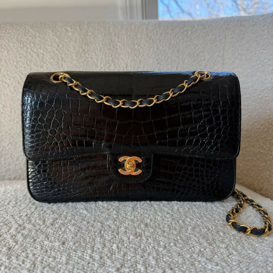 Chanel Vintage Medium Flap Bag – Black Crocodile | 1997 | 24K Gold Hardware