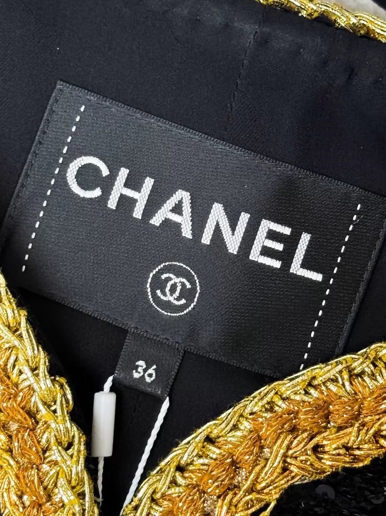 Chanel 22S Black jacket with Gold Trimming